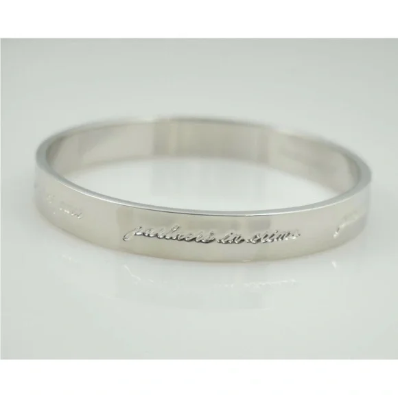 Authentic Kate Spade Best Friend Ever Idiom Bangle bracelet. Silver bride - Picture 2 of 11